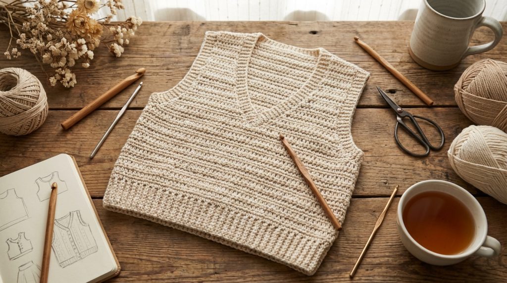 découvrez notre modèle gratuit de gilet crochet pour femme, à télécharger facilement avec un montage simplifié pour une réalisation rapide et agréable.