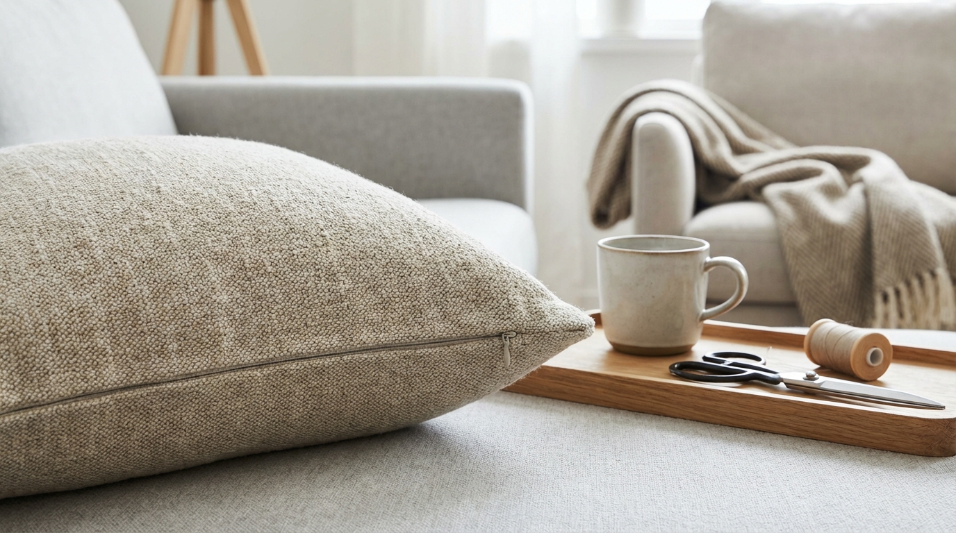 découvrez notre guide détaillé pour réaliser une housse de coussin épaisse déhoussable avec une fermeture propre et solide, étape par étape.