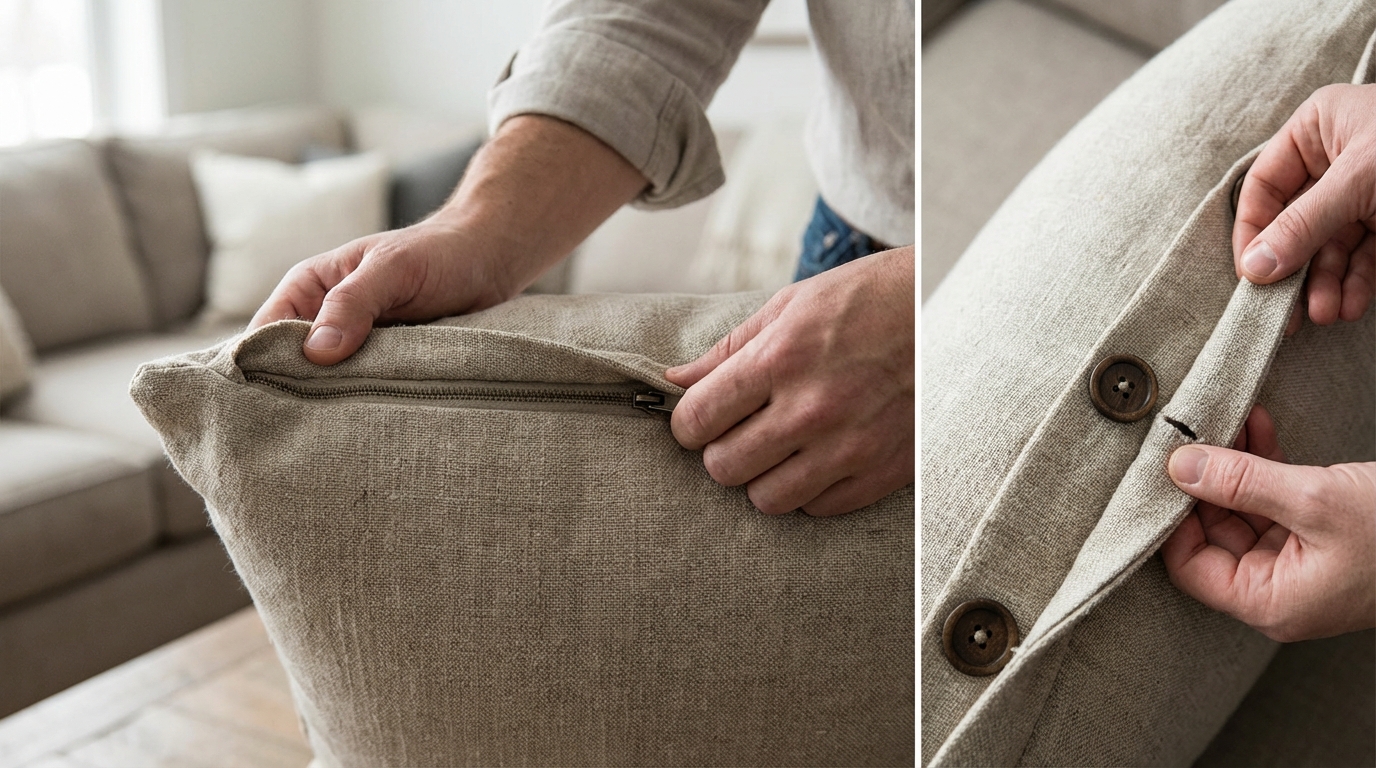 découvrez notre guide pas-à-pas pour créer une housse de coussin épaisse et déhoussable avec une fermeture propre et solide, idéale pour un entretien facile et un rendu soigné.