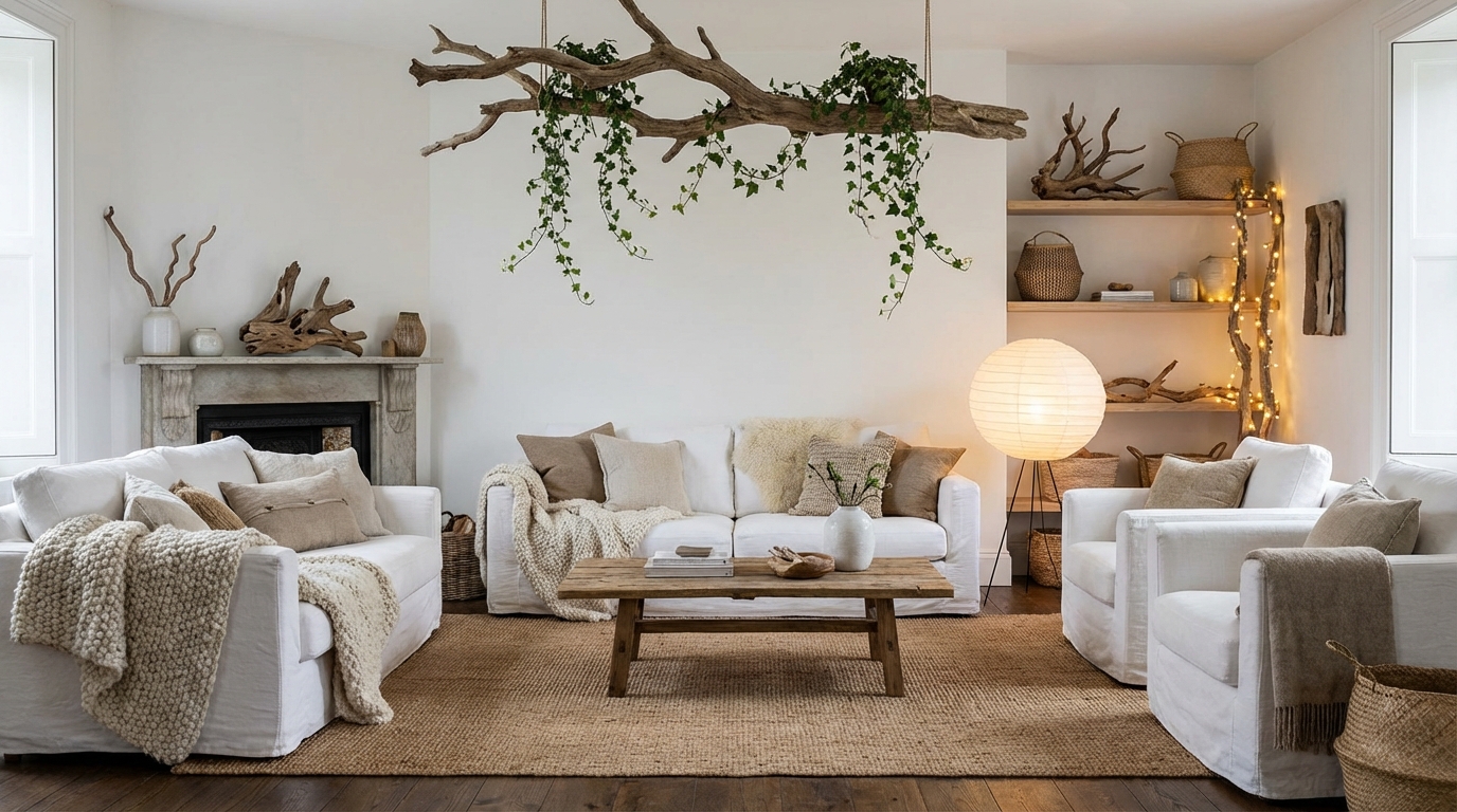 apportez une touche naturelle et authentique à votre intérieur avec notre décor en bois flotté, idéal pour créer une ambiance chaleureuse et zen.