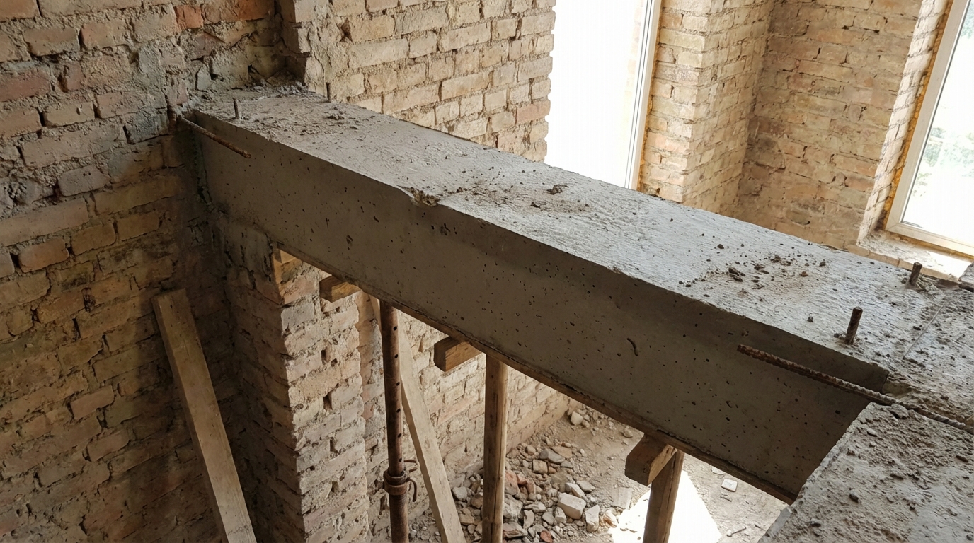 prélinteau en béton robuste conçu pour renforcer efficacement vos ouvertures dans les murs porteurs, assurant sécurité et durabilité à vos constructions.