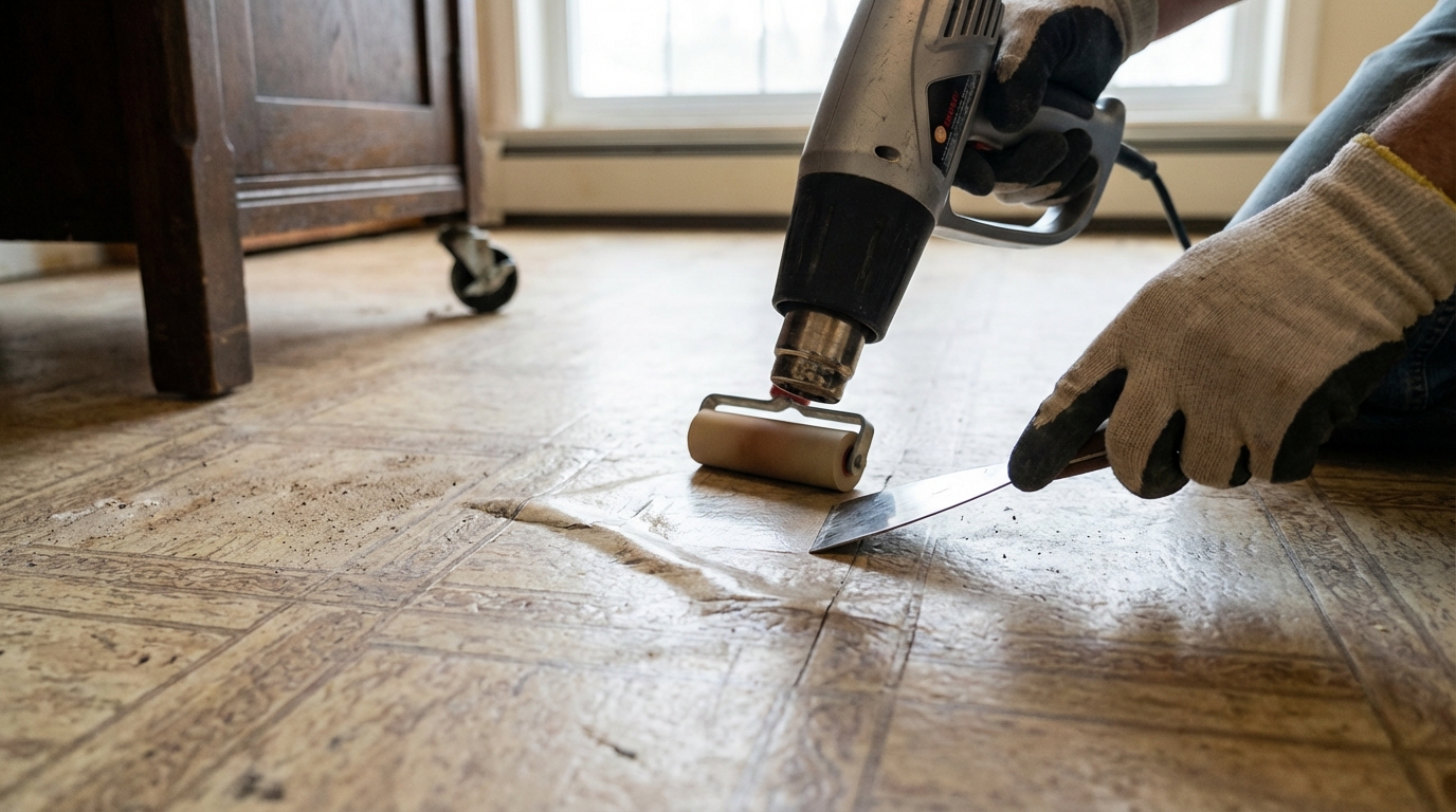 découvrez des méthodes efficaces pour réparer un lino enfoncé par un meuble lourd et redonnez-lui son aspect d'origine facilement.