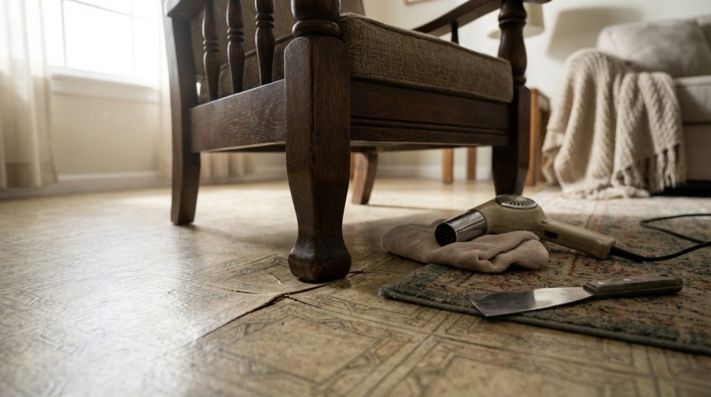 découvrez des méthodes efficaces pour réparer un lino enfoncé par un meuble lourd et redonner une seconde vie à votre revêtement de sol.